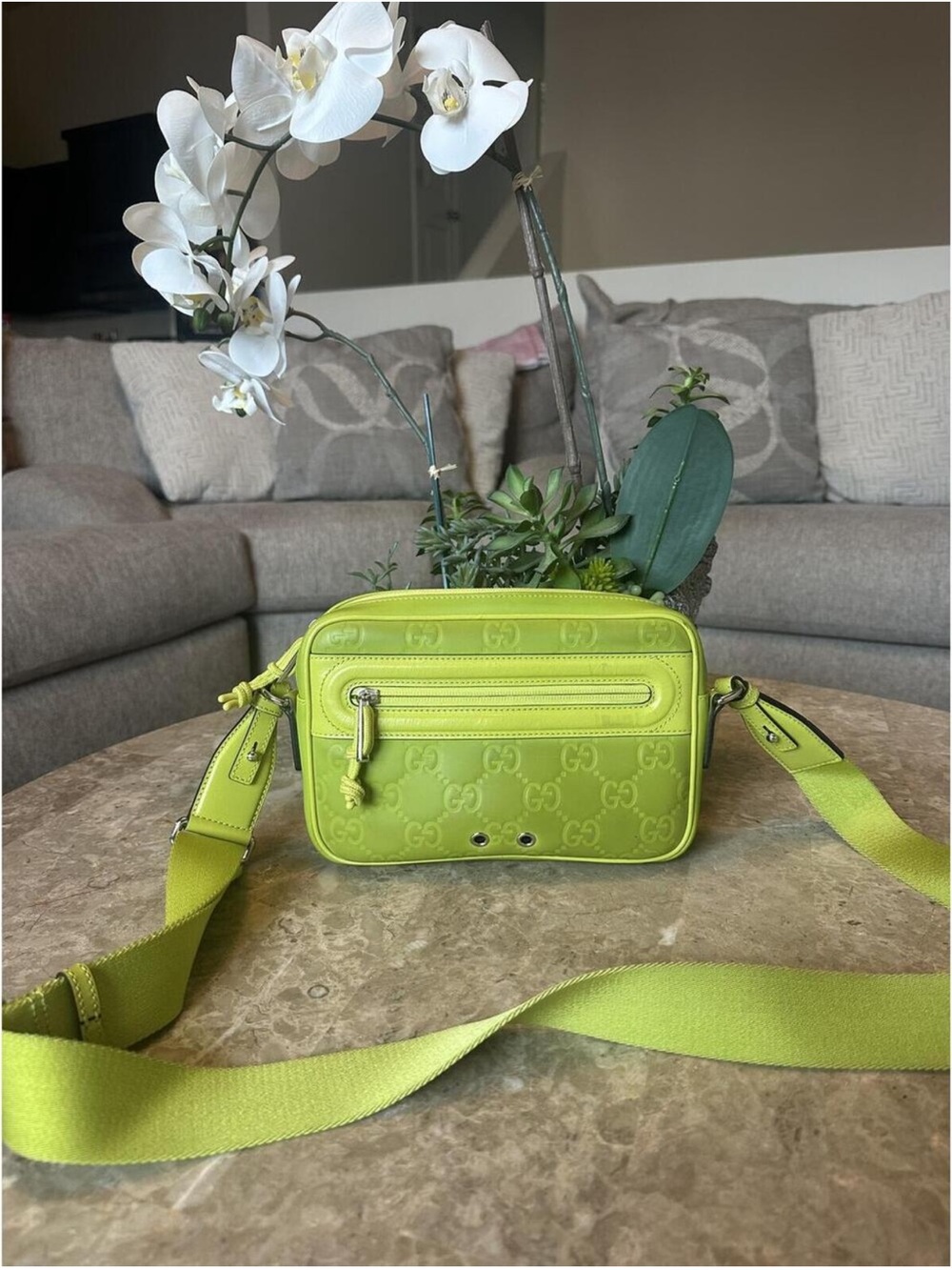 Gucci Edge green crossbody men bag